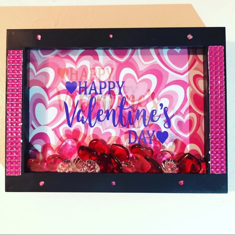 Beautiful Romantic Shadow Box with Bling Valentine